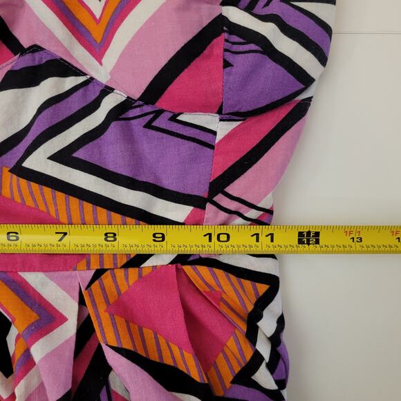 Derek Heart Y2K Strapless A-Line Mini Dress Multicolor Pink Geometric Large - Picture 8 of 9